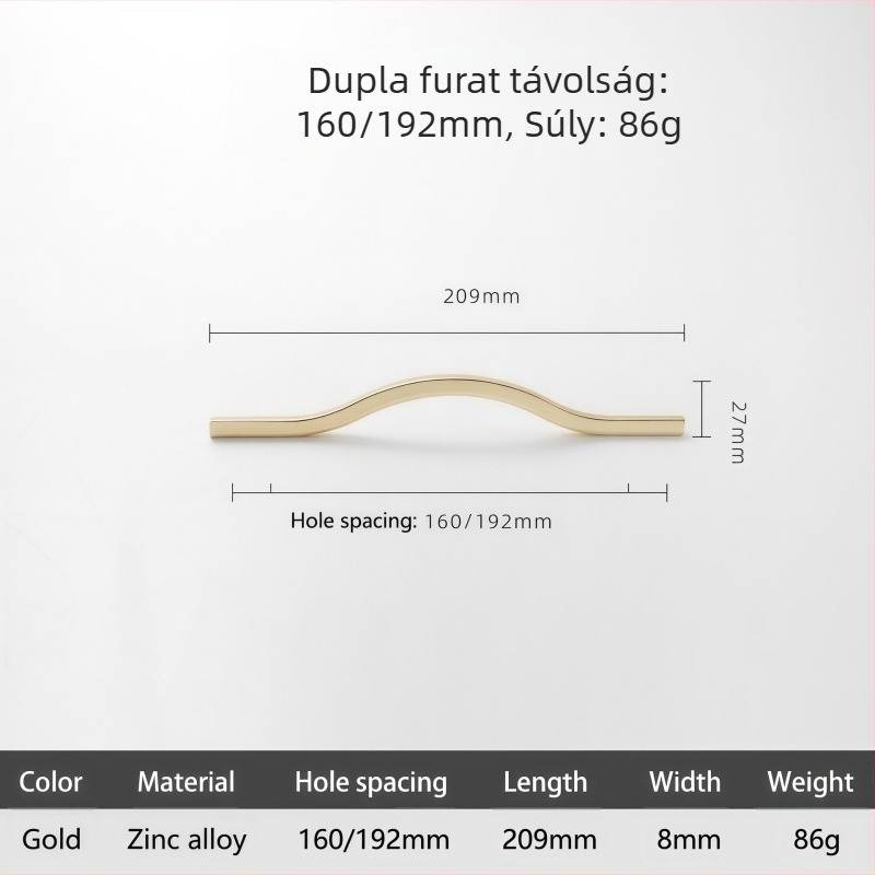 Cinkötvözet fogantyú szekrényajtókhoz, hosszított arany nordikus stílusú, fekete európai stílusú ruhásszekrény- és fiókfogantyú