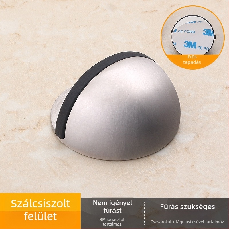 Rozsdamentes acél padlóra szerelt ajtó stopper, anti-koccanás, üvegajtókhoz