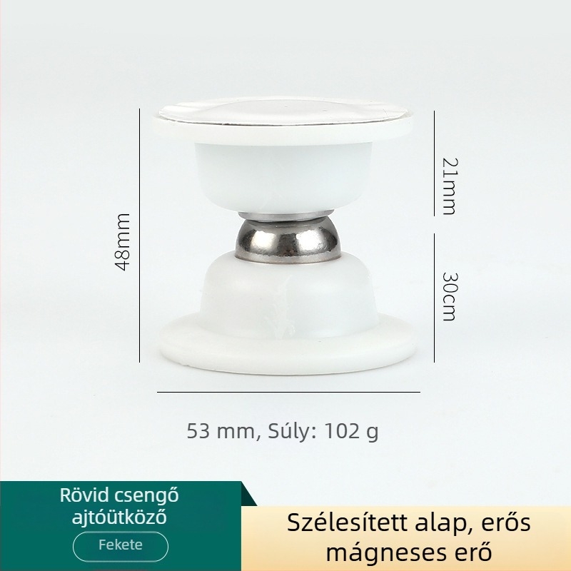 Fúrás nélküli műanyag mágneses ajtóstop, padlóra tapadó felülettel, ütközésvédő, csendes, falra szerelhető fürdőszobához