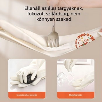 Nitril edénymosó kesztyű felhúzható mandzsettával és velúr béléssel – tartós, vízálló konyhai és mosási feladatokra
