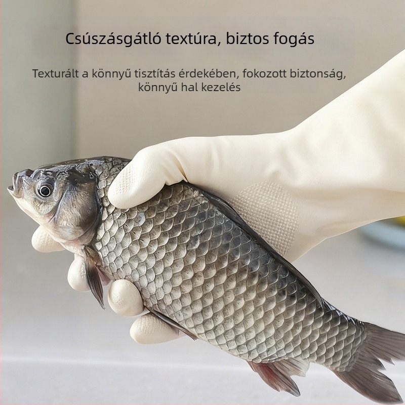 Nitril edénymosó kesztyű felhúzható mandzsettával és velúr béléssel – tartós, vízálló konyhai és mosási feladatokra
