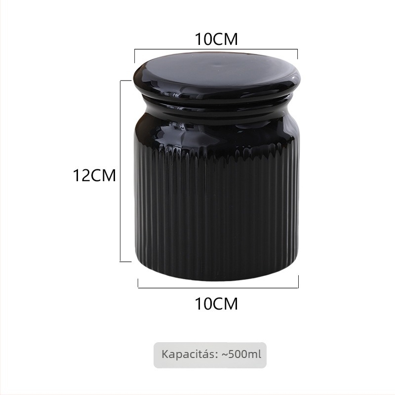 Egyszínű kerámia légmentesen záródó üveg gabonafélékhez, kávébabokhoz és mézhez – kis élelmiszertároló