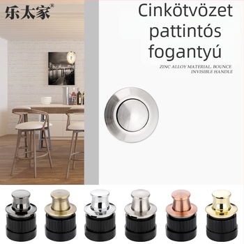Kerek, rejtett rugós húzófogantyú fiókokhoz és szekrényajtókhoz