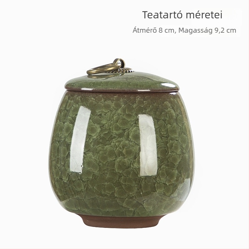 Hordozható kerámia teásüveg jégrepedéses mázzal, lila agyagból, kis méretű, Pu’er zárható tároló, tealevelekhez való doboz, illatpor, otthoni használatra