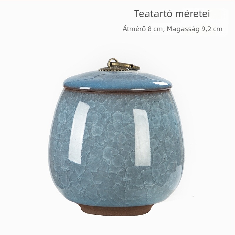 Hordozható kerámia teásüveg jégrepedéses mázzal, lila agyagból, kis méretű, Pu’er zárható tároló, tealevelekhez való doboz, illatpor, otthoni használatra