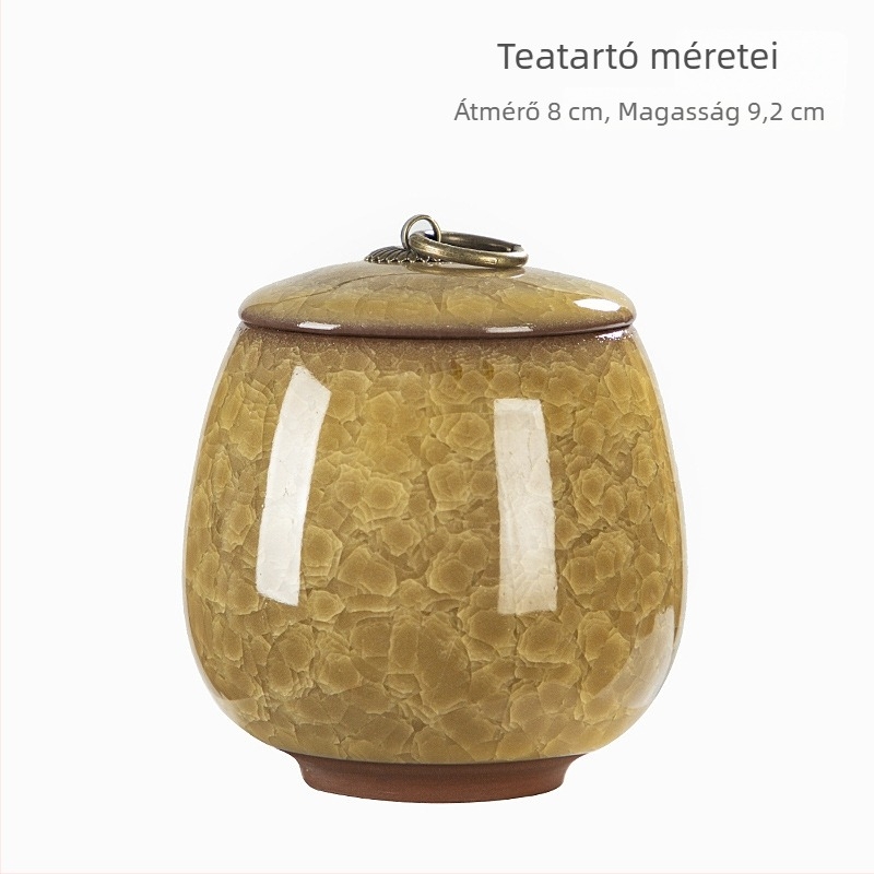 Hordozható kerámia teásüveg jégrepedéses mázzal, lila agyagból, kis méretű, Pu’er zárható tároló, tealevelekhez való doboz, illatpor, otthoni használatra