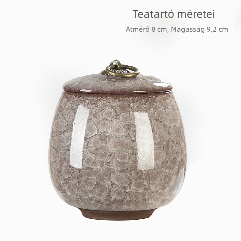 Hordozható kerámia teásüveg jégrepedéses mázzal, lila agyagból, kis méretű, Pu’er zárható tároló, tealevelekhez való doboz, illatpor, otthoni használatra