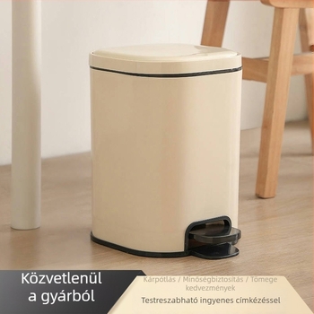 Négyzet alakú pedálos szemetes fedővel, műanyag, 12 L, nagy kapacitás