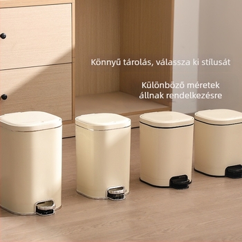 Négyzet alakú pedálos szemetes fedővel, műanyag, 12 L, nagy kapacitás
