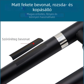 Rozsdamentes acélból készült ajtófogantyú keret nélküli üveg kivitel, matt fekete, vastagodott konstrukció, faajtókhoz, KTV-hez