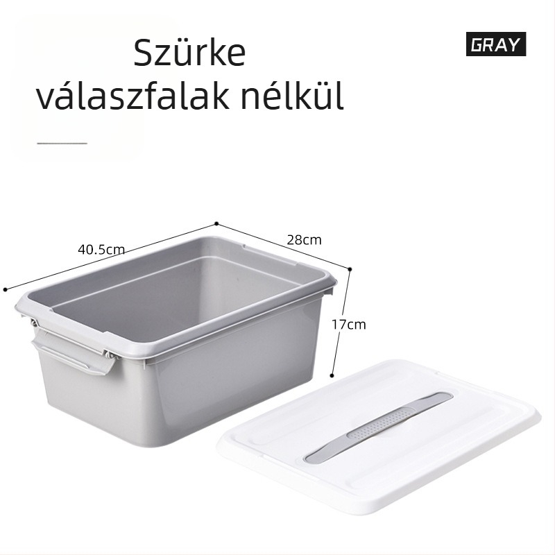 Két szintes műanyag tároló rekeszekkel és fedéllel, átlátszó, hordozható kozmetikumok, gyógyszerek és játékok számára