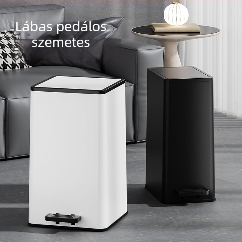 2026-os új otthoni szemetes belső és külső kettős rekeszekkel, 14 L kapacitás, pedálos fedél