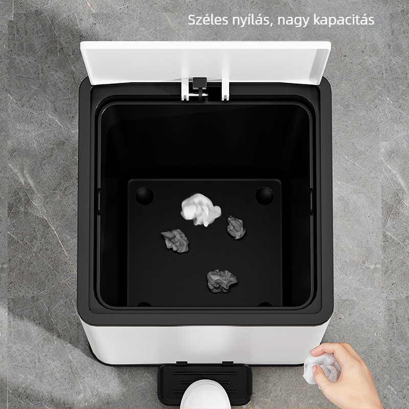 2026-os új otthoni szemetes belső és külső kettős rekeszekkel, 14 L kapacitás, pedálos fedél