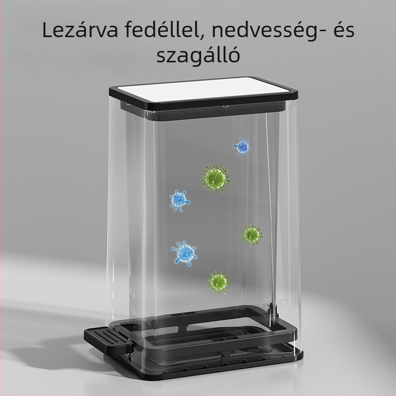 2026-os új otthoni szemetes belső és külső kettős rekeszekkel, 14 L kapacitás, pedálos fedél