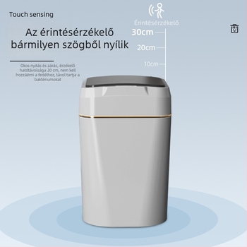 Okos szenzoros szemetes fedővel, négyzet alakú műanyag kuka, 26 L feletti kapacitás, konyha és fürdőszoba számára, több zónás osztályozás