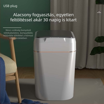Okos szenzoros szemetes fedővel, négyzet alakú műanyag kuka, 26 L feletti kapacitás, konyha és fürdőszoba számára, több zónás osztályozás