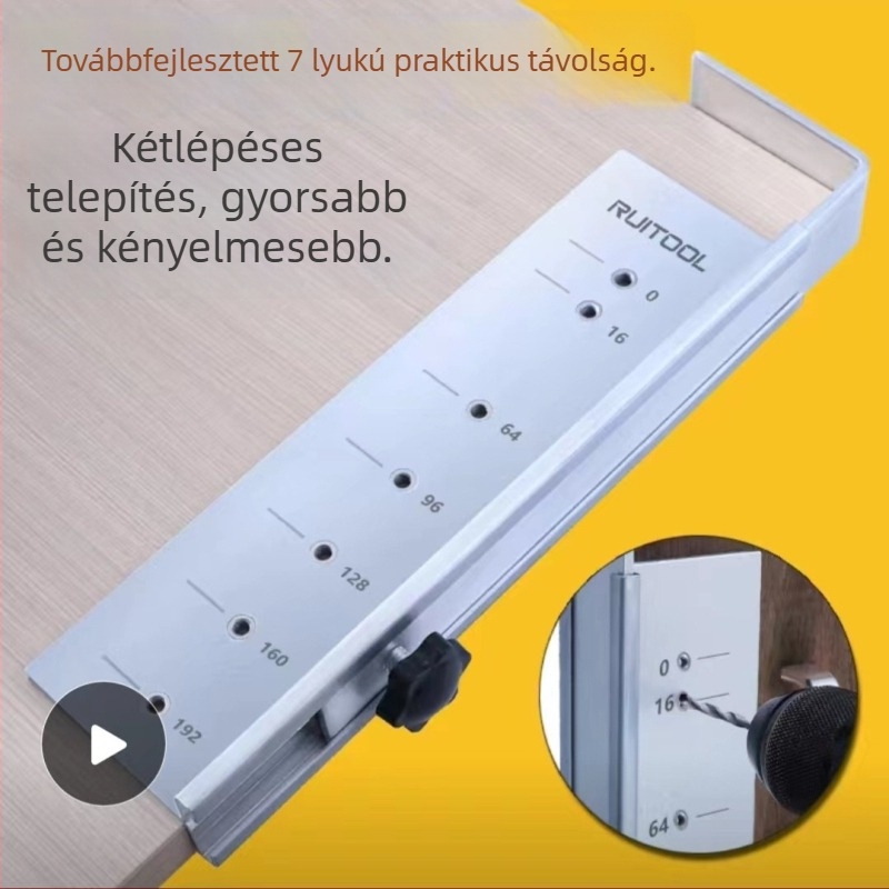 Faipari ajtó kilincs lyukasztó sablon és telepítő eszköz, rozsdamentes acél hardver, többfunkciós kilincs helymeghatározó