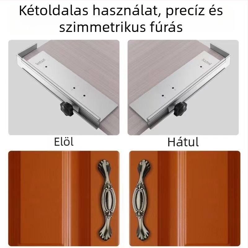 Faipari ajtó kilincs lyukasztó sablon és telepítő eszköz, rozsdamentes acél hardver, többfunkciós kilincs helymeghatározó