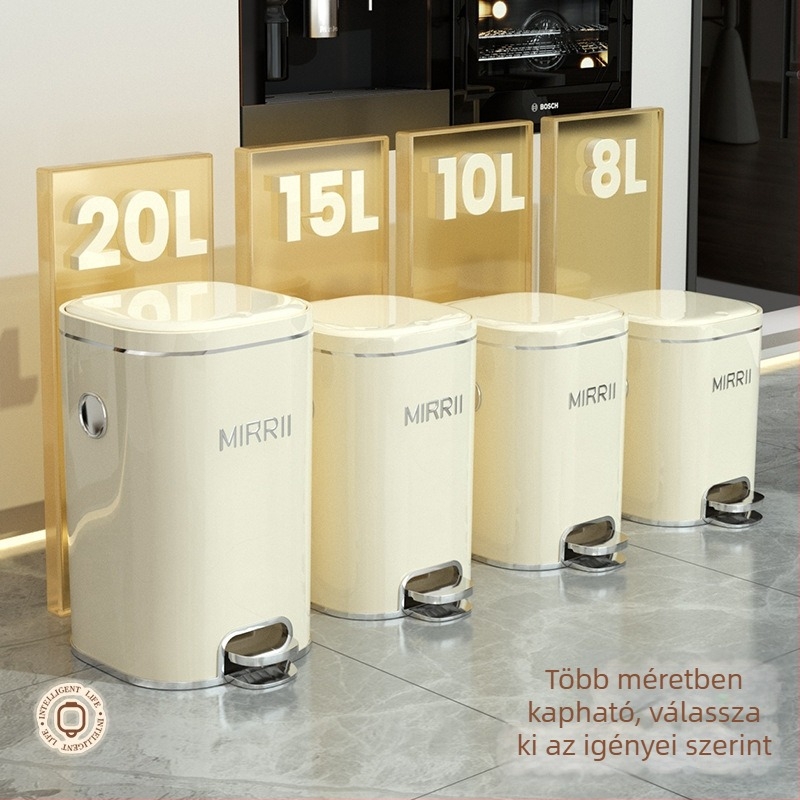 Lábpedálos szemetes rugós fedéllel, otthoni használatra, négyzet alakú, nagy kapacitású, konyha, nappali és fürdőszoba számára.