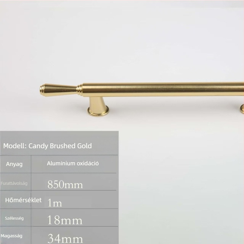 Francia stílusú arany ajtófogantyú – nordic modern minimalist dizájn gardróbhoz és fiókokhoz, egyfuratú szerelés