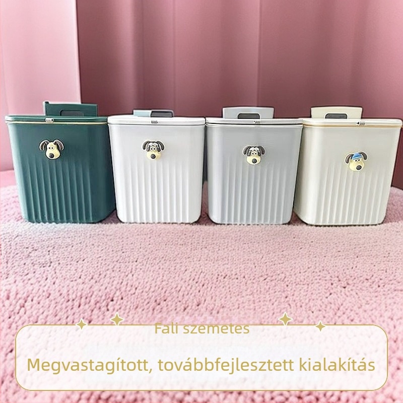Konyhai falon lógó szemetes fedővel, ajtóhoz rögzíthető