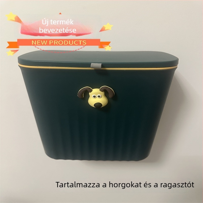 Konyhai falon lógó szemetes fedővel, ajtóhoz rögzíthető