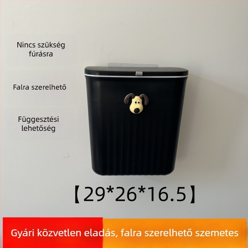 Konyhai falon lógó szemetes fedővel, ajtóhoz rögzíthető
