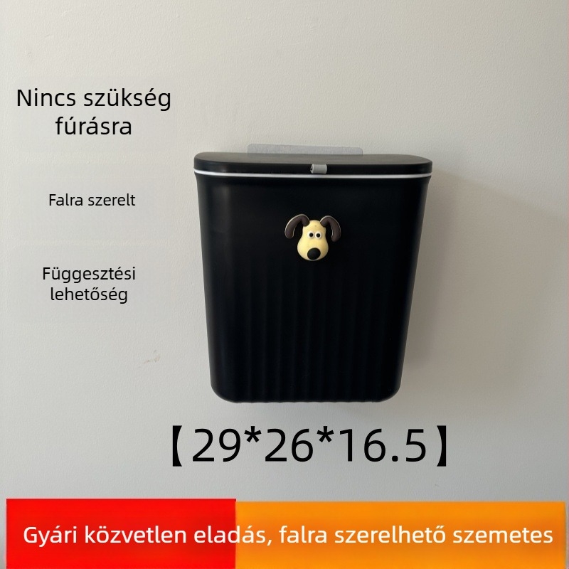 Konyhai falon lógó szemetes fedővel, ajtóhoz rögzíthető