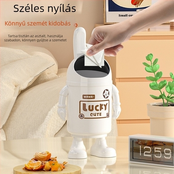 Új, aranyos űrhajós nyuszi asztali szemetes és mini ceruzatartó tároló – otthonra és irodába