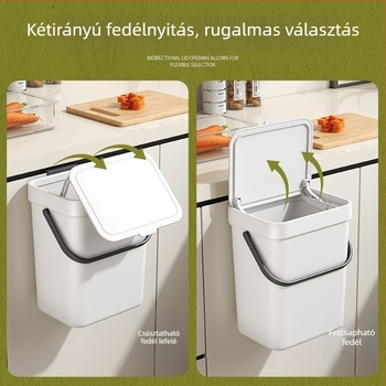 Double Art konyhai szemetes, falra szerelhető, dupla fedél, nagy kapacitású, otthoni használatra