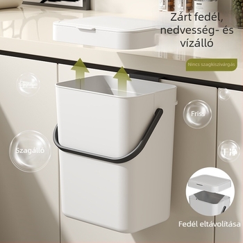 Double Art konyhai szemetes, falra szerelhető, dupla fedél, nagy kapacitású, otthoni használatra