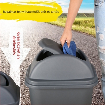 Nagy téglalap alakú szemetes fedél nélkül, műanyag konyha- és fürdőszobai kuka, szállodai és kültéri használatra
