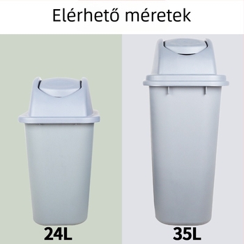 Nagy téglalap alakú szemetes fedél nélkül, műanyag konyha- és fürdőszobai kuka, szállodai és kültéri használatra