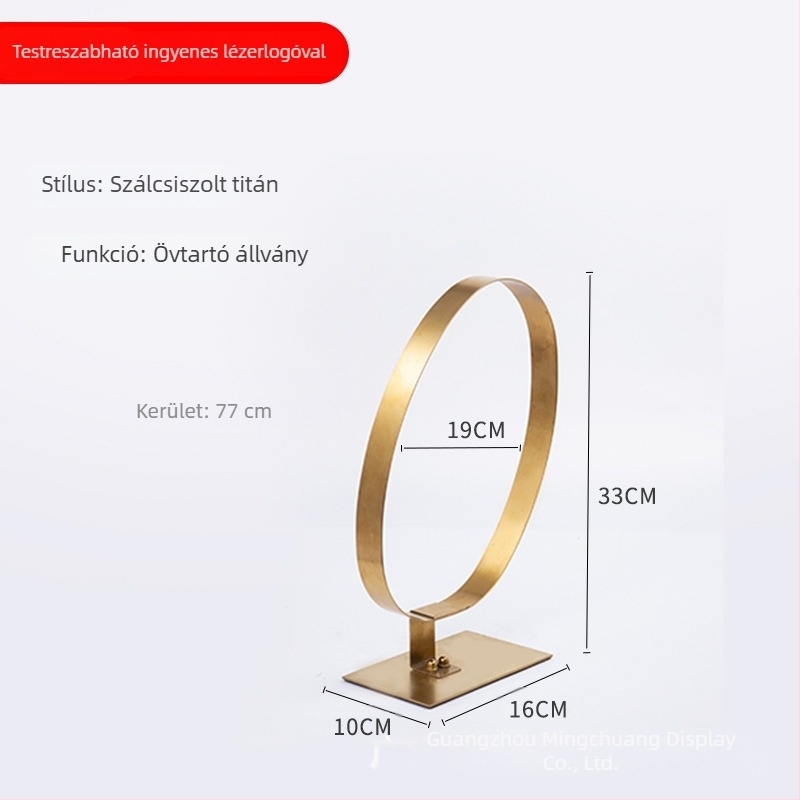 Oxidációtűrő rozsdamentes acél övkiállító állvány, szétszerelhető kivitel, egyrészes és kétszeres gyűrűs öv-támogatás, rekvizit a szekrényhez