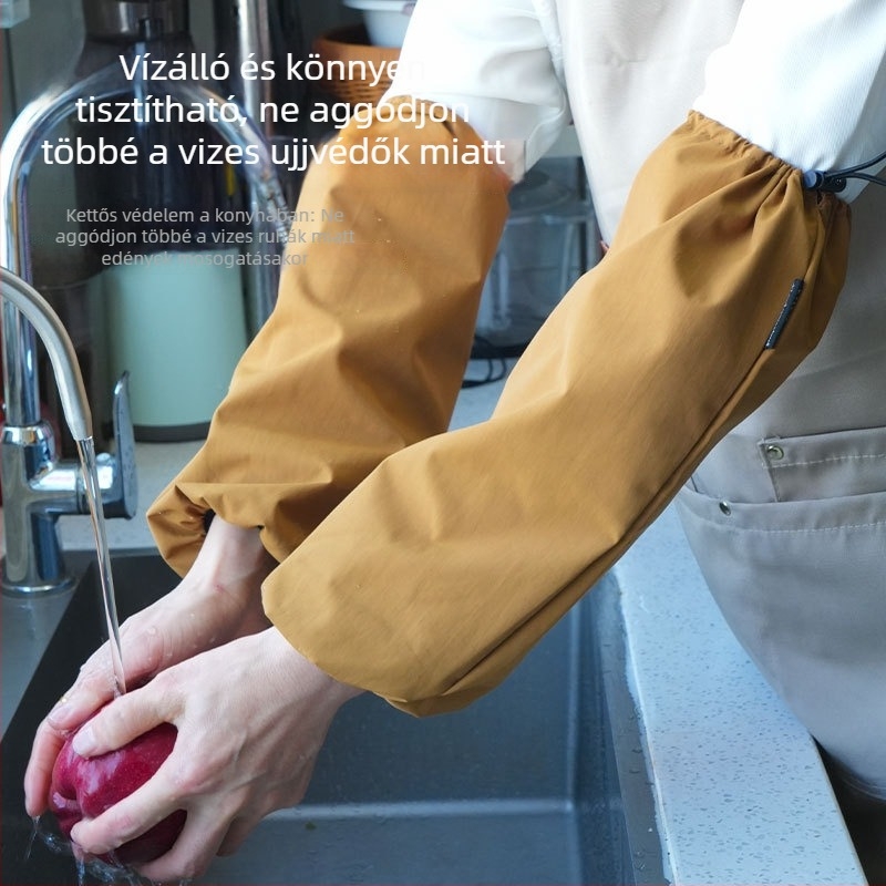 Női védő karvédők irodai és háztartási használatra, vízállóak, olaj- és szennyeződésállók; alkalmasak cateringre, kávézókban, virágüzletekhez és festéshez.