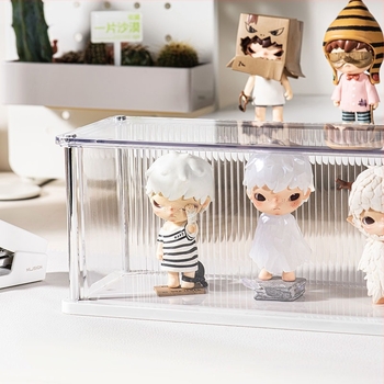 Átlátszó porvédett figura kiállító doboz – modern, minimalistikus dizájn, 12 L kapacitás