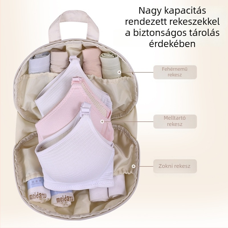 Utazáshoz tervezett fehérneműtároló táska, kézben tartható szervező, nagy kapacitás