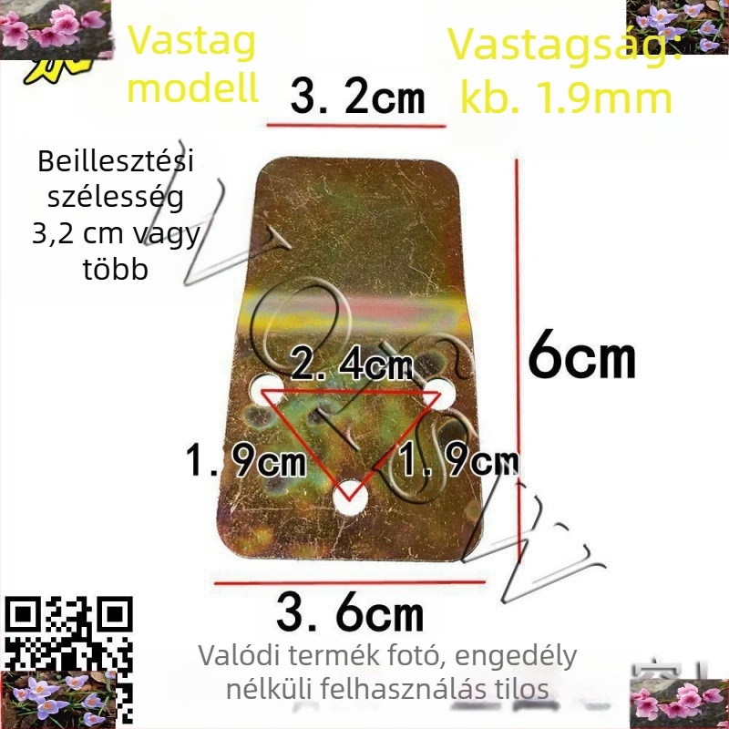 Fali elektromos ventilátorhoz szerelő készlet: fallemez, kampó és vas alkatrészek.
