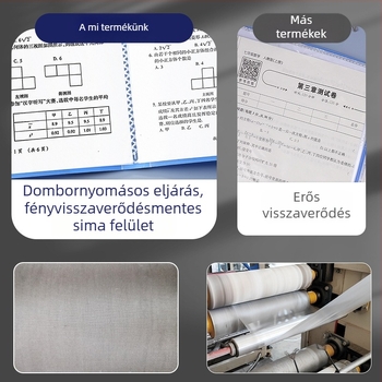 Fekete A4-es mappa átlátszó betétzsebekkel, többszintes információs szervező dokumentumokhoz és tananyagokhoz