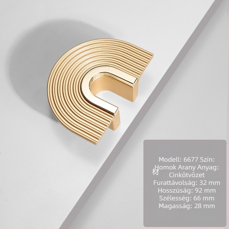 Krémfehér ruhásszekrényajtó fogantyú, minimalist luxus fogantyú, félkör alakú kreatív dizájn gyerekszobára.