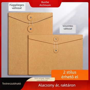 A4-es méretű vastagított kraftpapír dokumentumtáska, iroda, nagy kapacitású