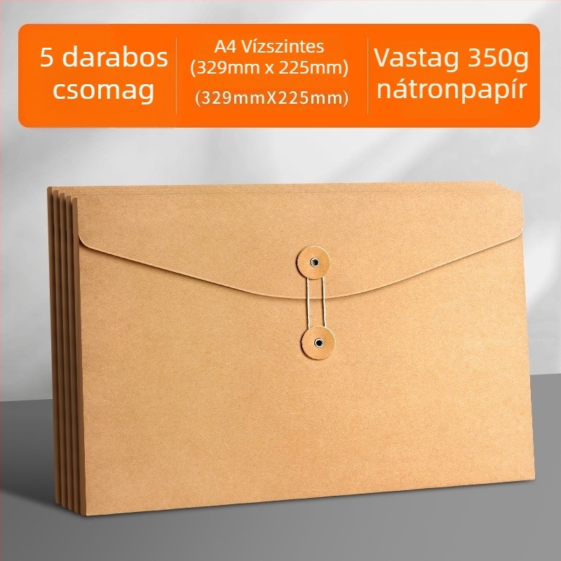 A4-es méretű vastagított kraftpapír dokumentumtáska, iroda, nagy kapacitású