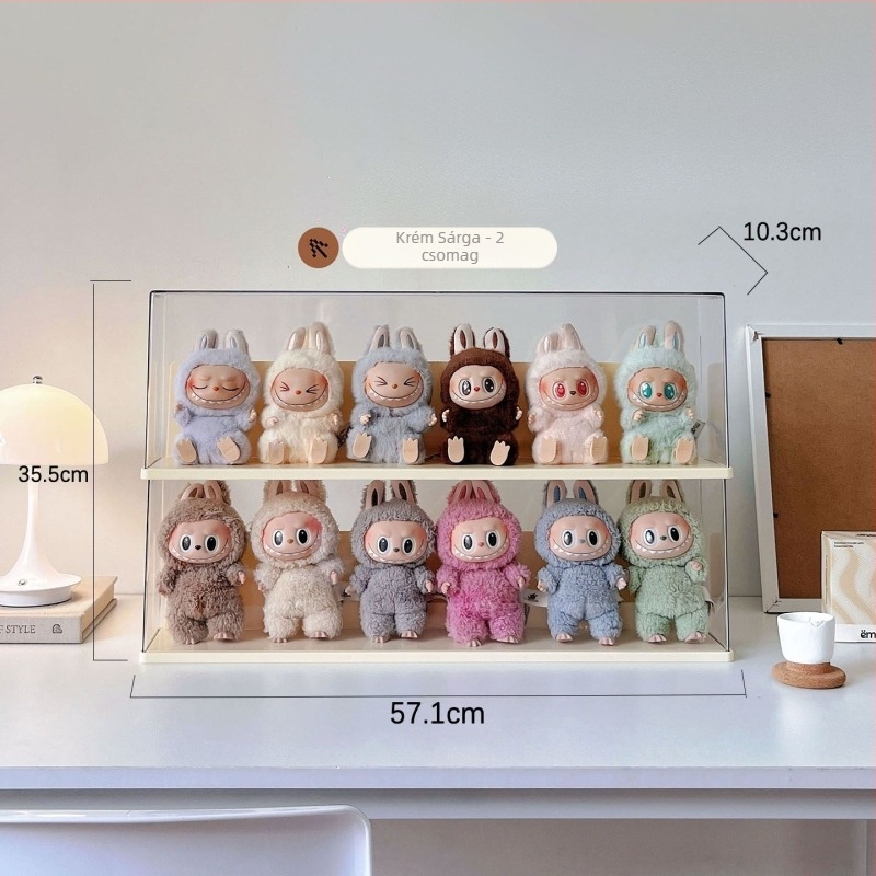 Labubu átlátszó kiállítódoboz vak dobozokhoz, tárolási és kiállítási megoldás Labubu figurákhoz a Pop Mart-tól