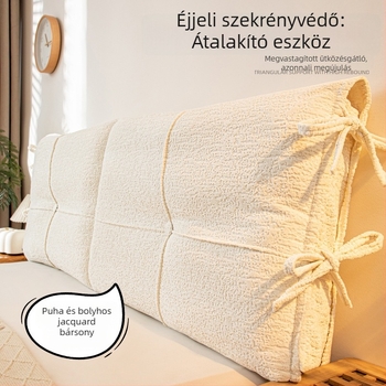 Krémszínű ágy oldalsóvédő huzat puha párnázott háttámlával, ütésvédő, porálló, levehető