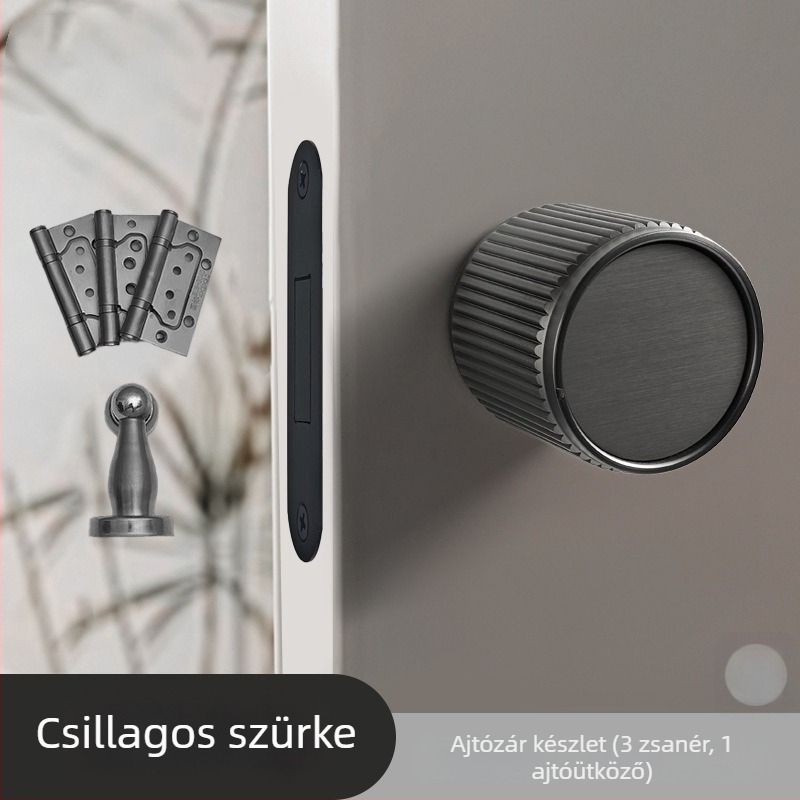 Minimalista gömb alakú szobai ajtókilincs belső faajtóhoz, csendes mágneses zárómechanizmus, univerzális kompatibilitás