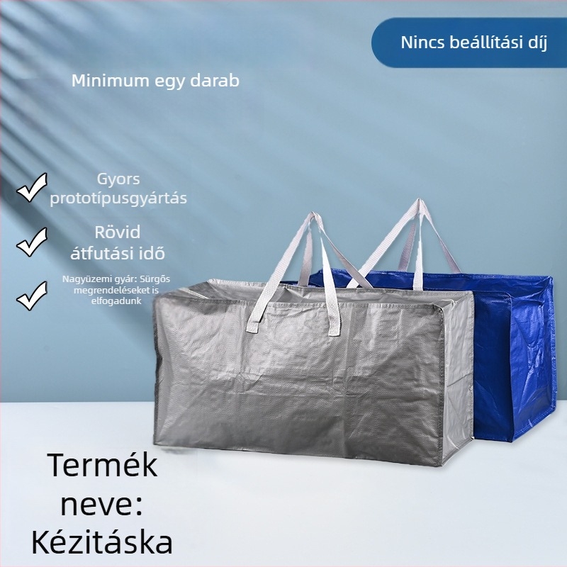 Költöztető csomagoló táska, vastag PP-szövött anyagból, nagy kapacitású, hordozható tároló paplanokhoz és ruhákhoz, utazótáska