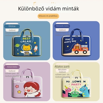 Gyerekeknek szóló takaró tároló táska, hordozható ruhatartó, rajzfilmszerű dizájn