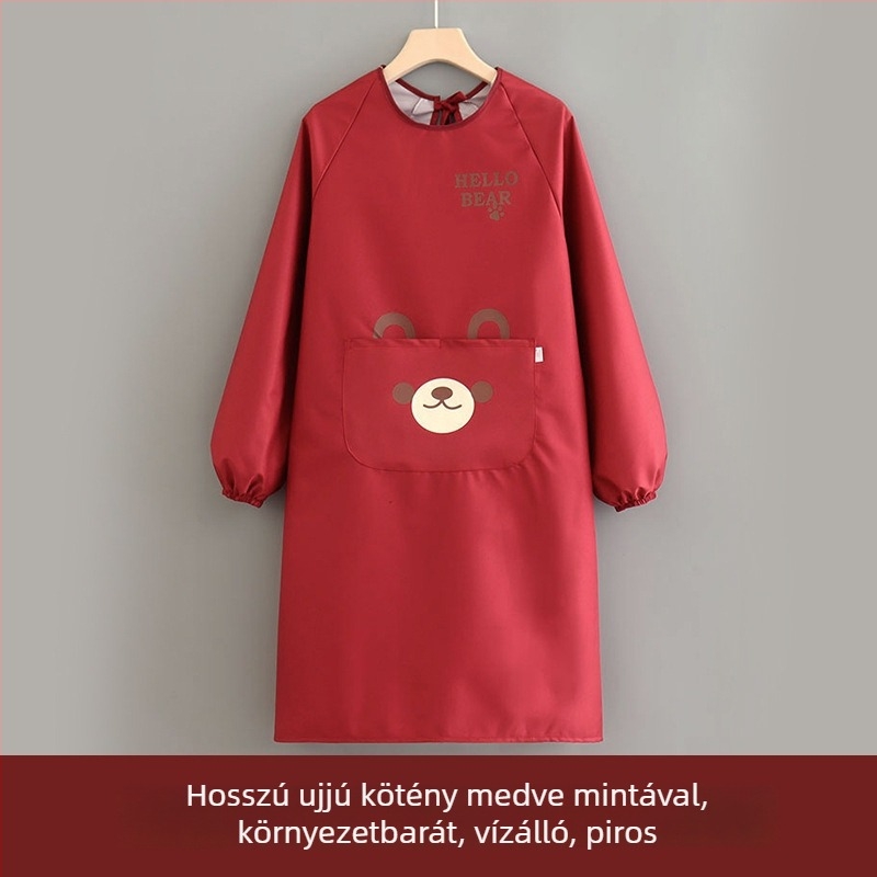 Vízálló hosszú ujjú kötény a konyhai főzéshez, háztartási használathoz és éttermi kiszolgáláshoz