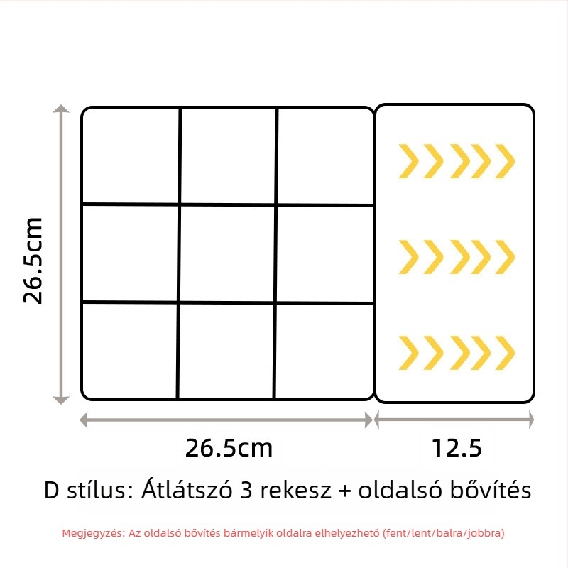 Kihúzható fiók rendező doboz PET műanyagból - kozmetikumok, irodai kellékek és konyhai fiókok számára