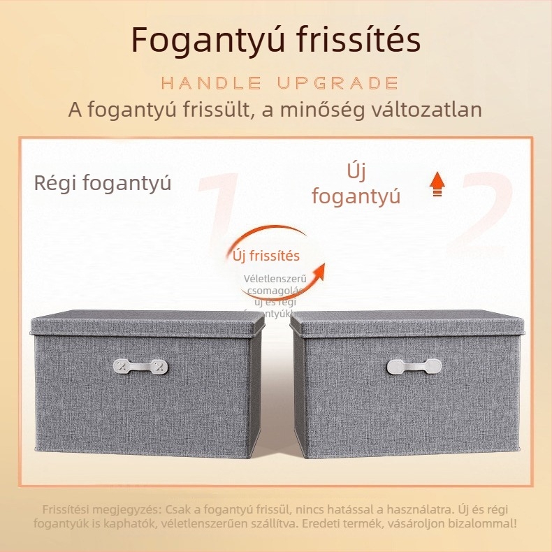 Pamut- és vászonanyagú tároló doboz fedéllel, ruhák rendezője otthoni használatra, összecsukható szekrényhez